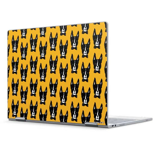 Bouffants and Broken Hearts Boston Terrier Pixelbook Skin